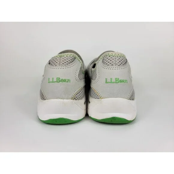 LL Bean Two Strap Mary Jane Shoes Sneakers Womens Size 8 Gray White Green 260976 - Picture 2 of 9